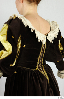  Photos Woman in Historical Dress 59 17th century Historical clothing brown yellow and dress upper body 0005.jpg